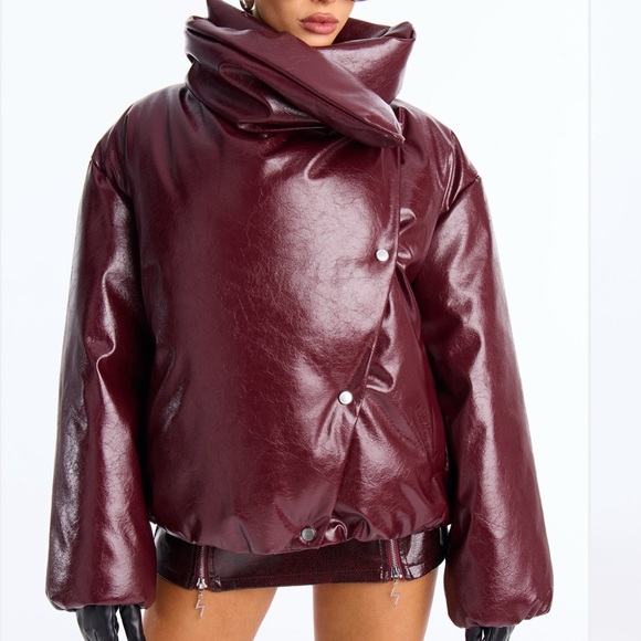 Fashion Nova Jackets & Blazers - Fashion Nova Deep Burgundy Puffer Jacket